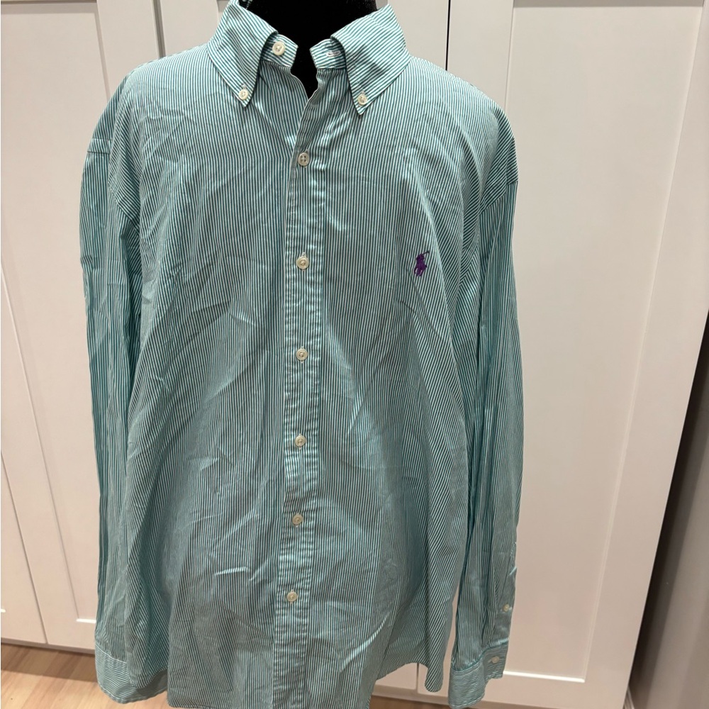 Men's Green Striped Shirt